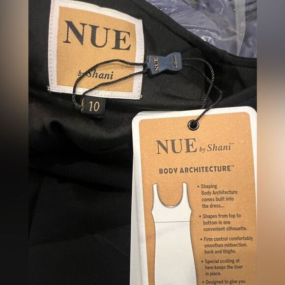 NWT Nue by Shani black cold shoulder mini dress womens size 10 - Picture 6 of 10